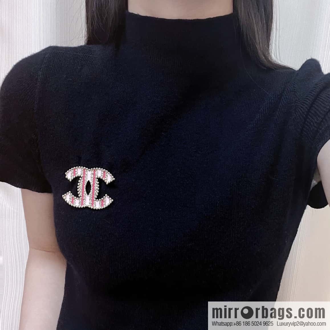 ❗️New ❗️ ☀️ new ☑️ Chanel double c vertical stripe oil drop brooch ☀️