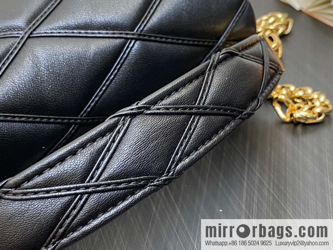 [Boutique‑grade] M22890 white, full leather rhombus chain bag series GO-14 Teist medium handbag M22891