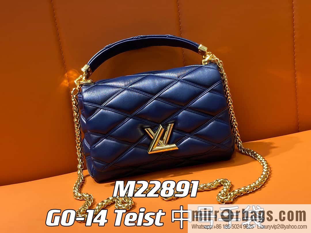 [Boutique‑grade] M22890 full leather rhombus chain bag series GO-14 Teist medium handbag M22891