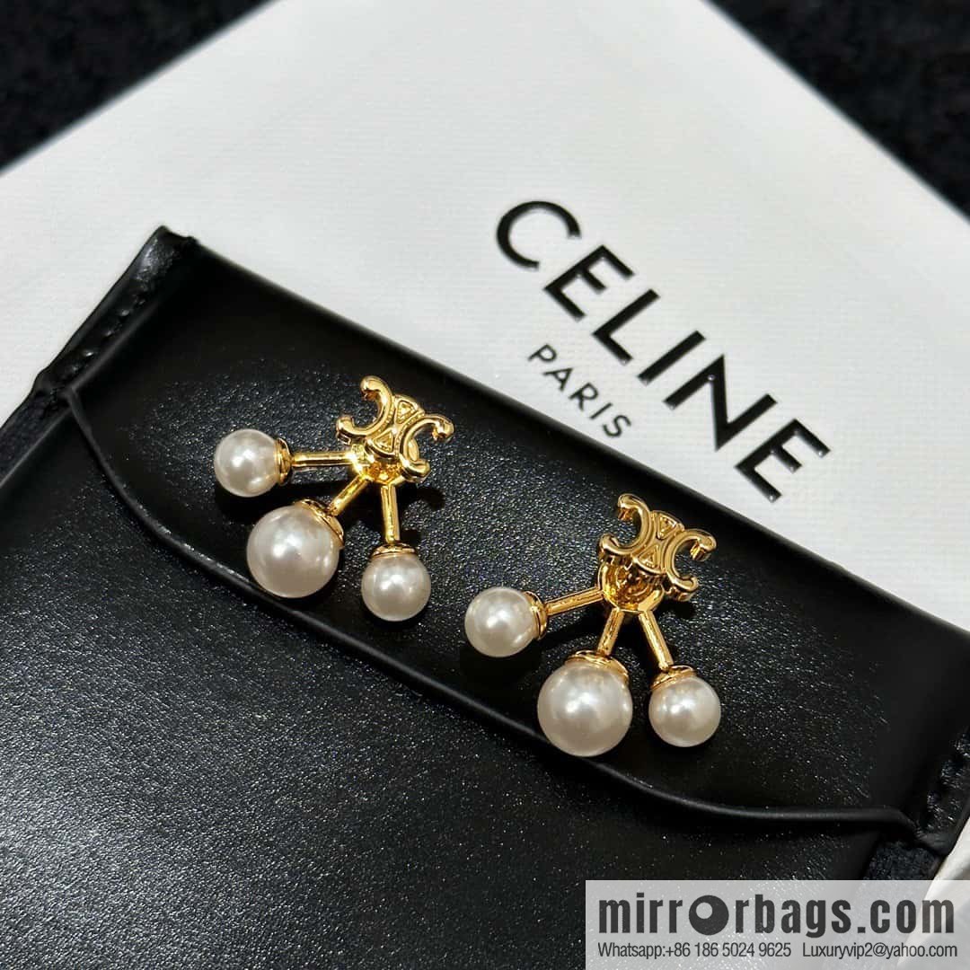 ❗️New ❗️ ☀️ original order ☀️ new ☑️ Celine Celine simple style Arc de Triomphe pearl stud earrings ☀️