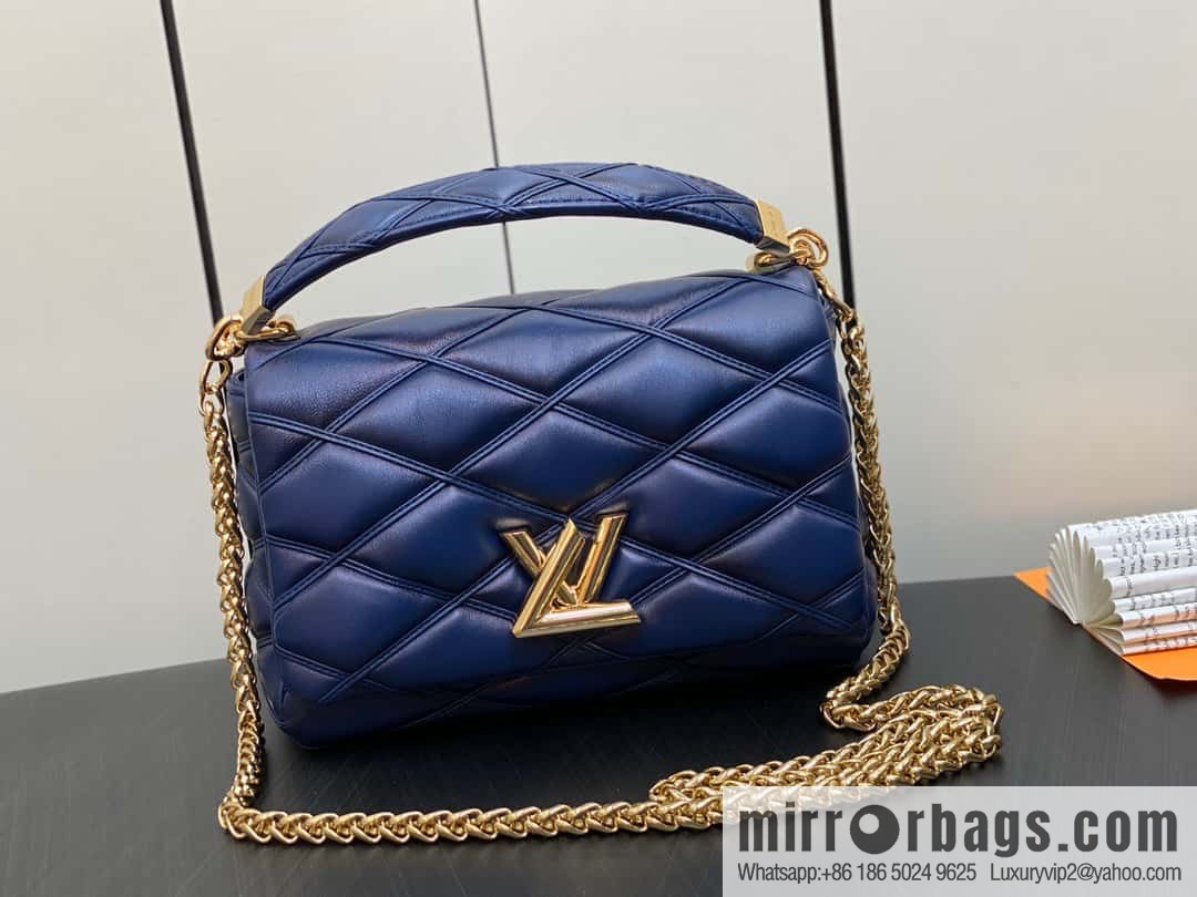 [Boutique‑grade] M22890 full leather rhombus chain bag series GO-14 Teist medium handbag M22891