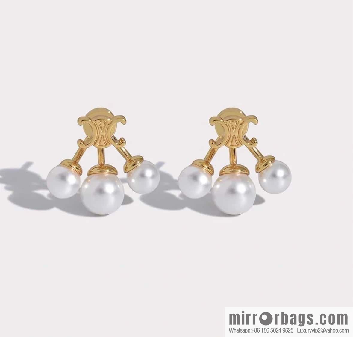 ❗️New ❗️ ☀️ original order ☀️ new ☑️ Celine Celine simple style Arc de Triomphe pearl stud earrings ☀️