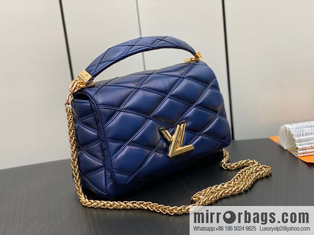 [Boutique‑grade] M22890 full leather rhombus chain bag series GO-14 Teist medium handbag M22891
