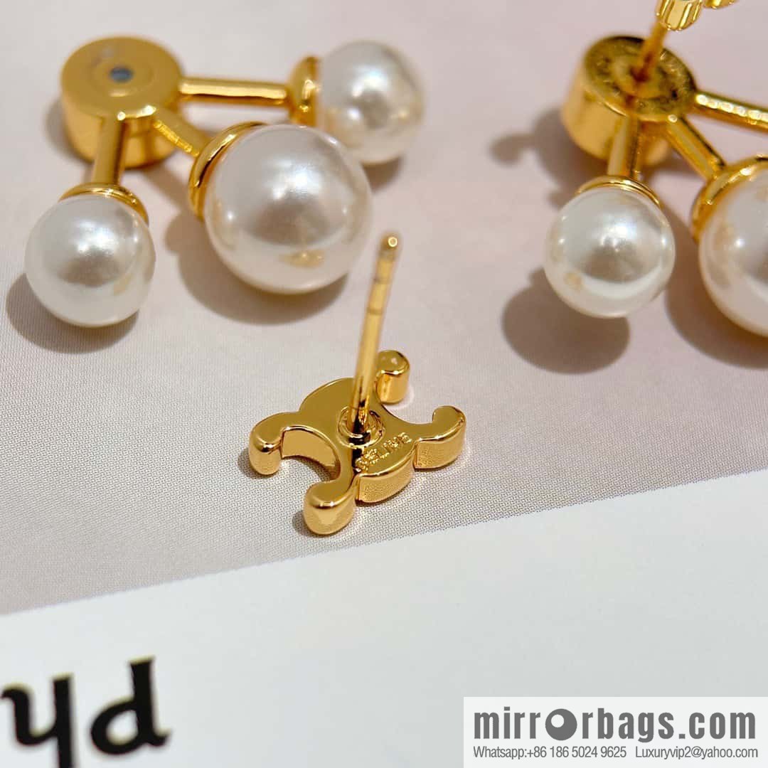❗️New ❗️ ☀️ original order ☀️ new ☑️ Celine Celine simple style Arc de Triomphe pearl stud earrings ☀️