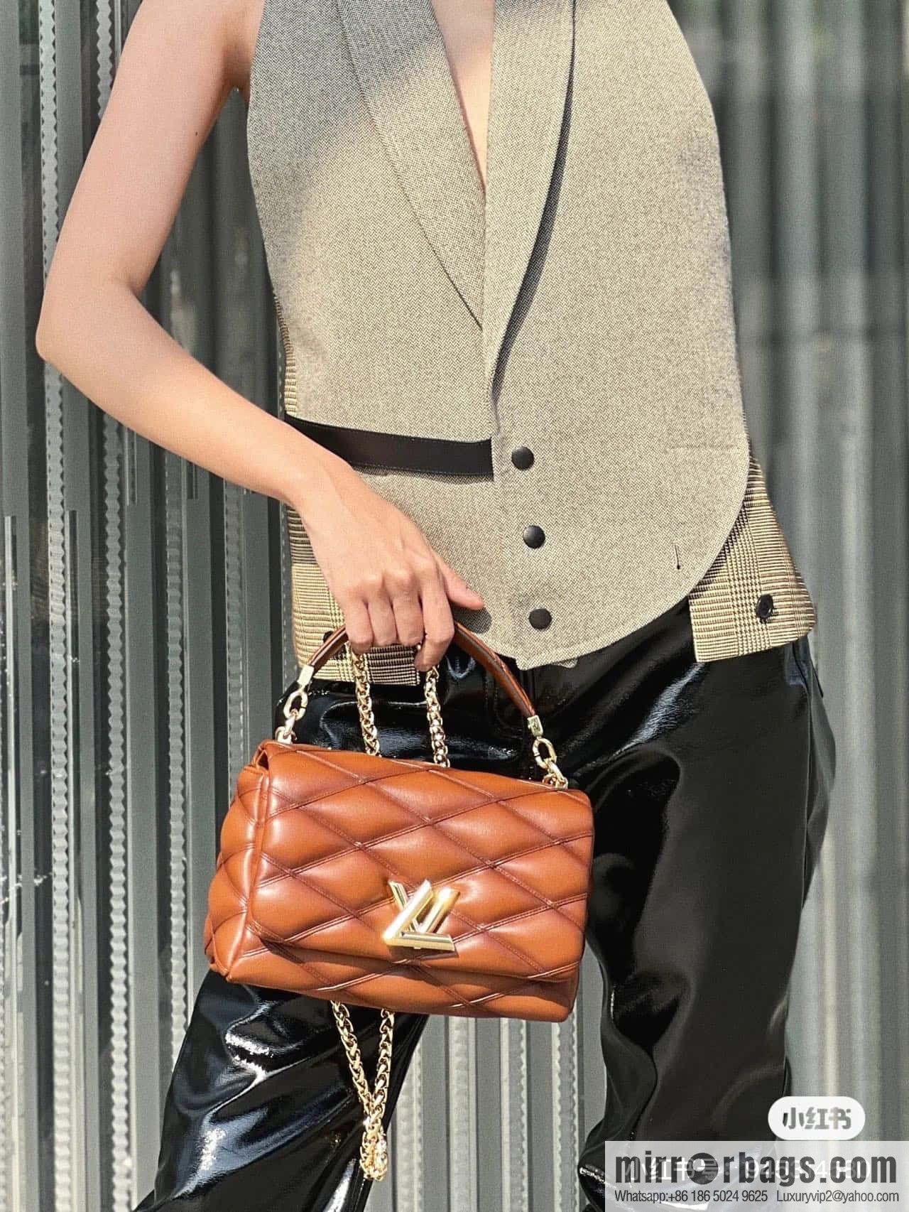[Boutique‑grade] M22890 full leather rhombus chain bag series GO-14 Teist medium handbag M22891