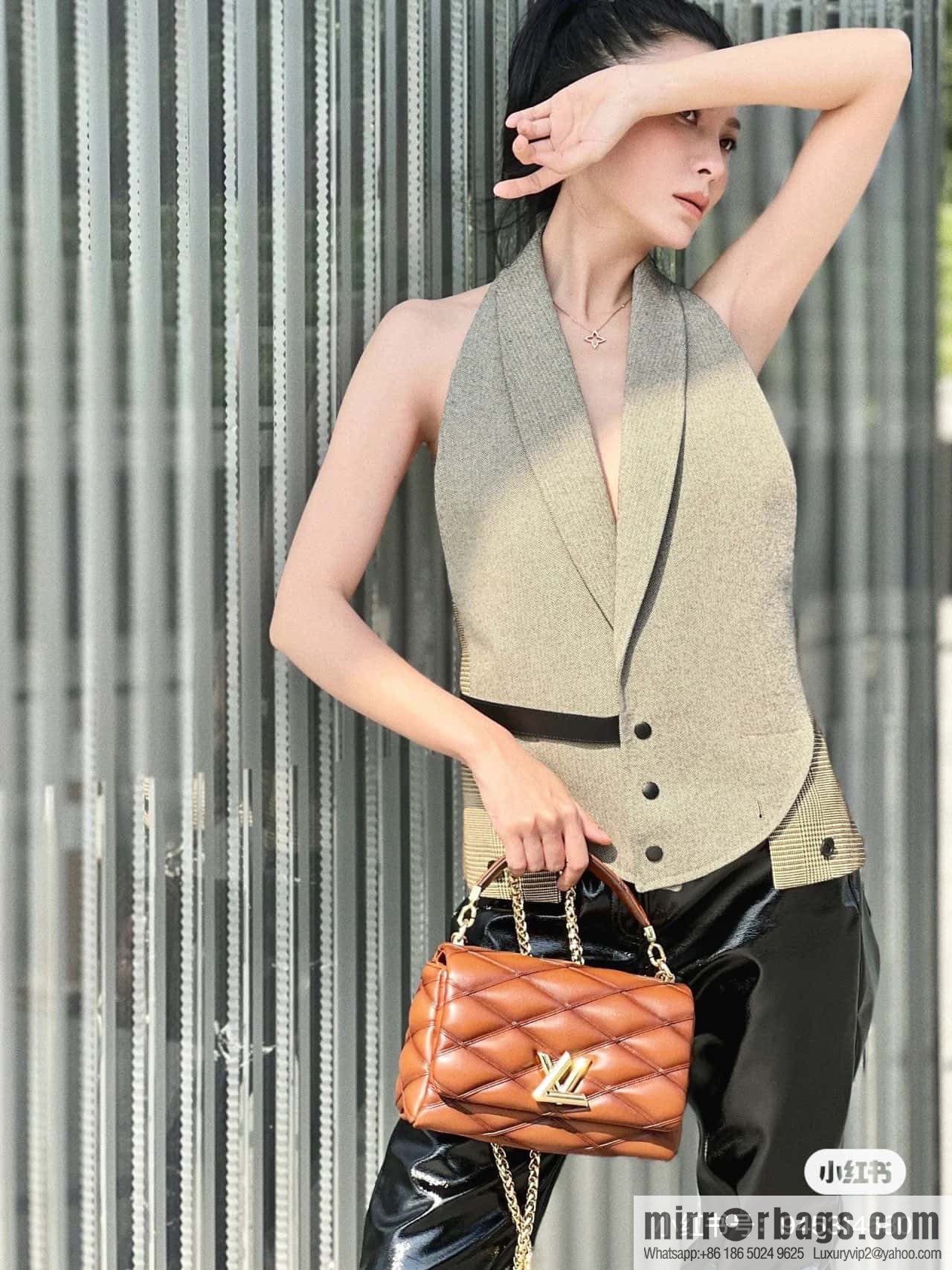 [Boutique‑grade] M22890 full leather rhombus chain bag series GO-14 Teist medium handbag M22891