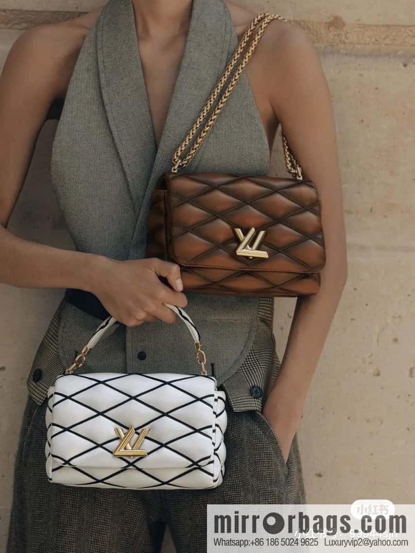 [Boutique‑grade] M22890 full leather rhombus chain bag series GO-14 Teist medium handbag M22891
