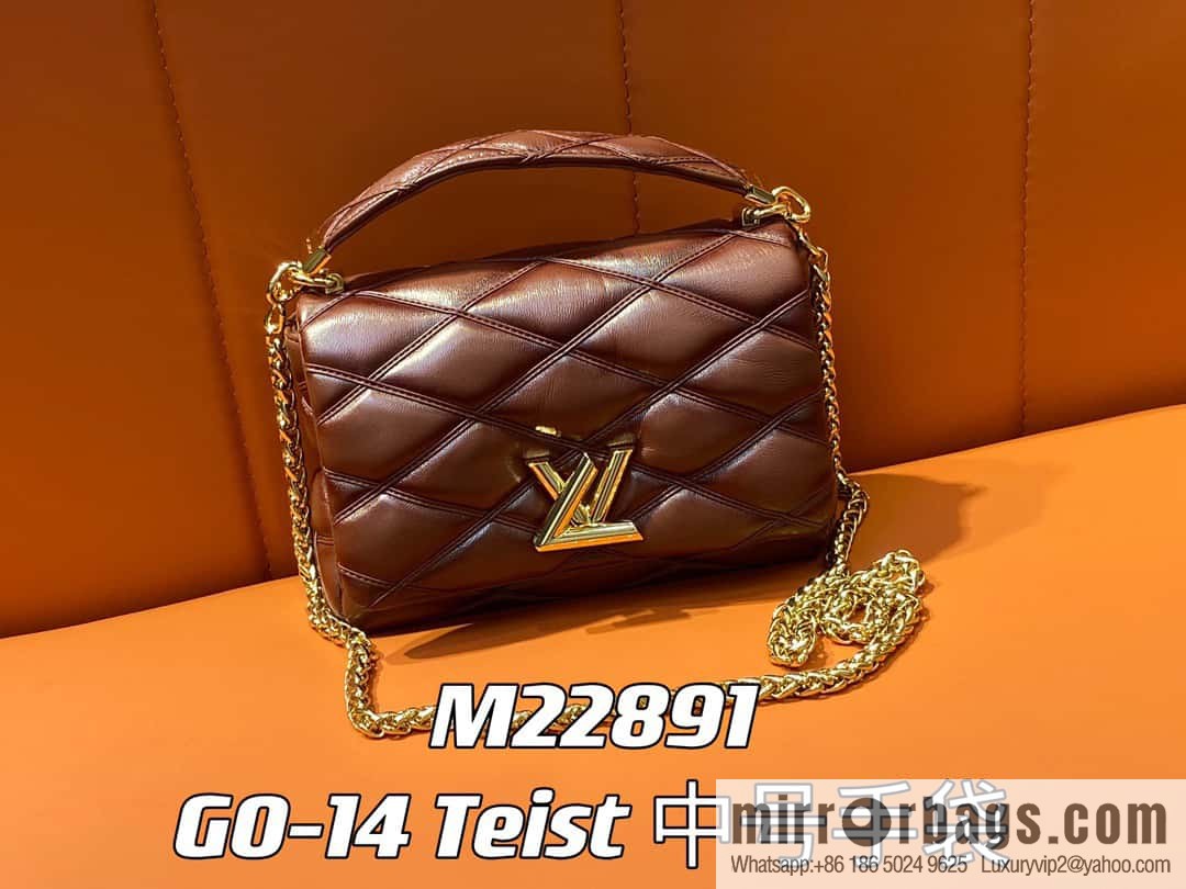 [Boutique‑grade] M22890 full leather rhombus chain bag series GO-14 Teist medium handbag M22891