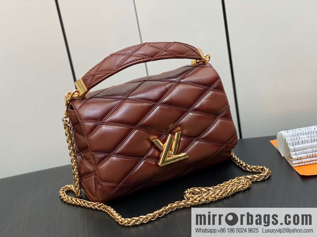 [Boutique‑grade] M22890 full leather rhombus chain bag series GO-14 Teist medium handbag M22891