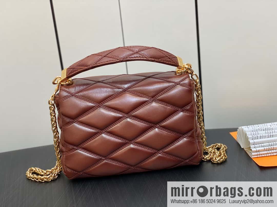 [Boutique‑grade] M22890 full leather rhombus chain bag series GO-14 Teist medium handbag M22891