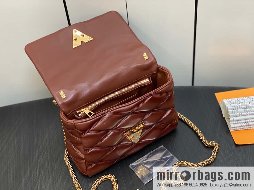 [Boutique‑grade] M22890 full leather rhombus chain bag series GO-14 Teist medium handbag M22891