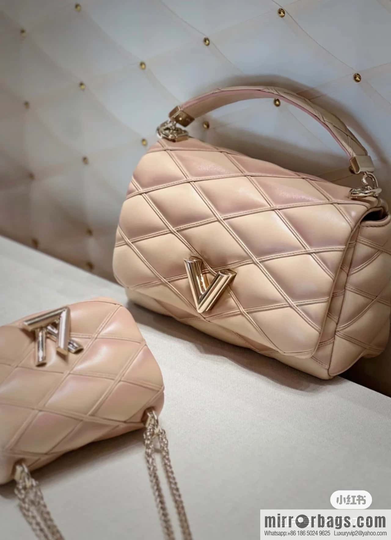 [Boutique‑grade] M22890 full leather rhombus chain bag series GO-14 Teist medium handbag M22891
