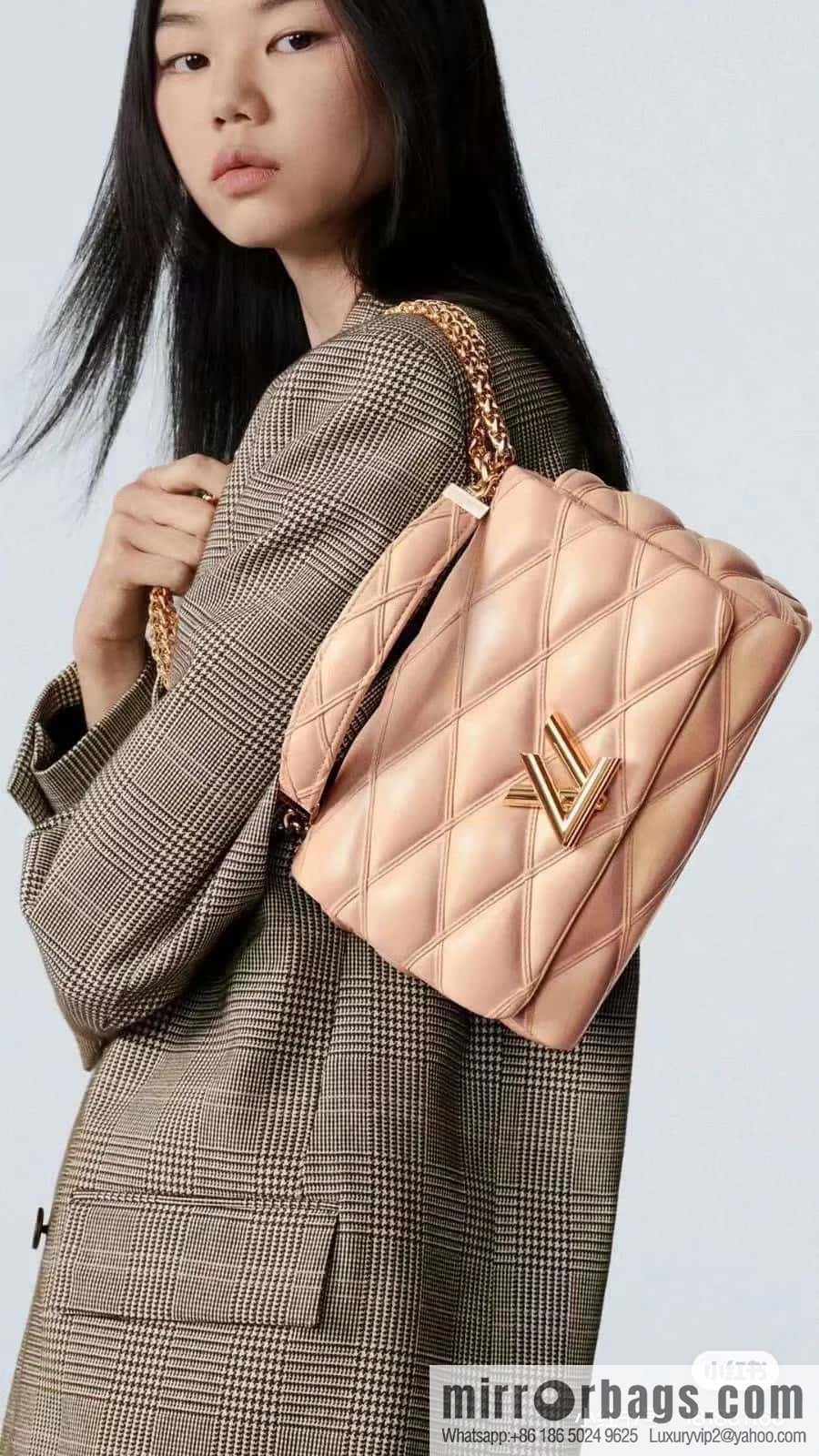 [Boutique‑grade] M22890 full leather rhombus chain bag series GO-14 Teist medium handbag M22891