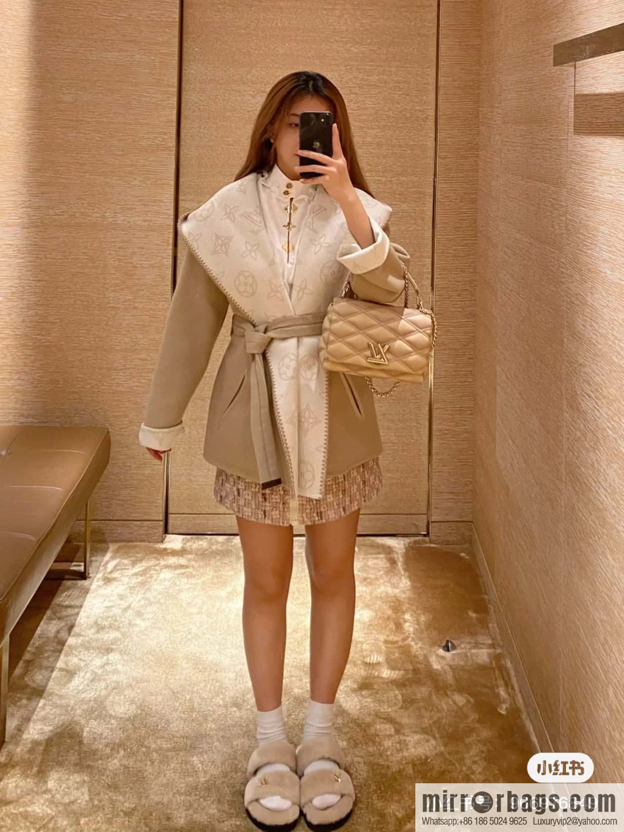 [Boutique‑grade] M22890 full leather rhombus chain bag series GO-14 Teist medium handbag M22891