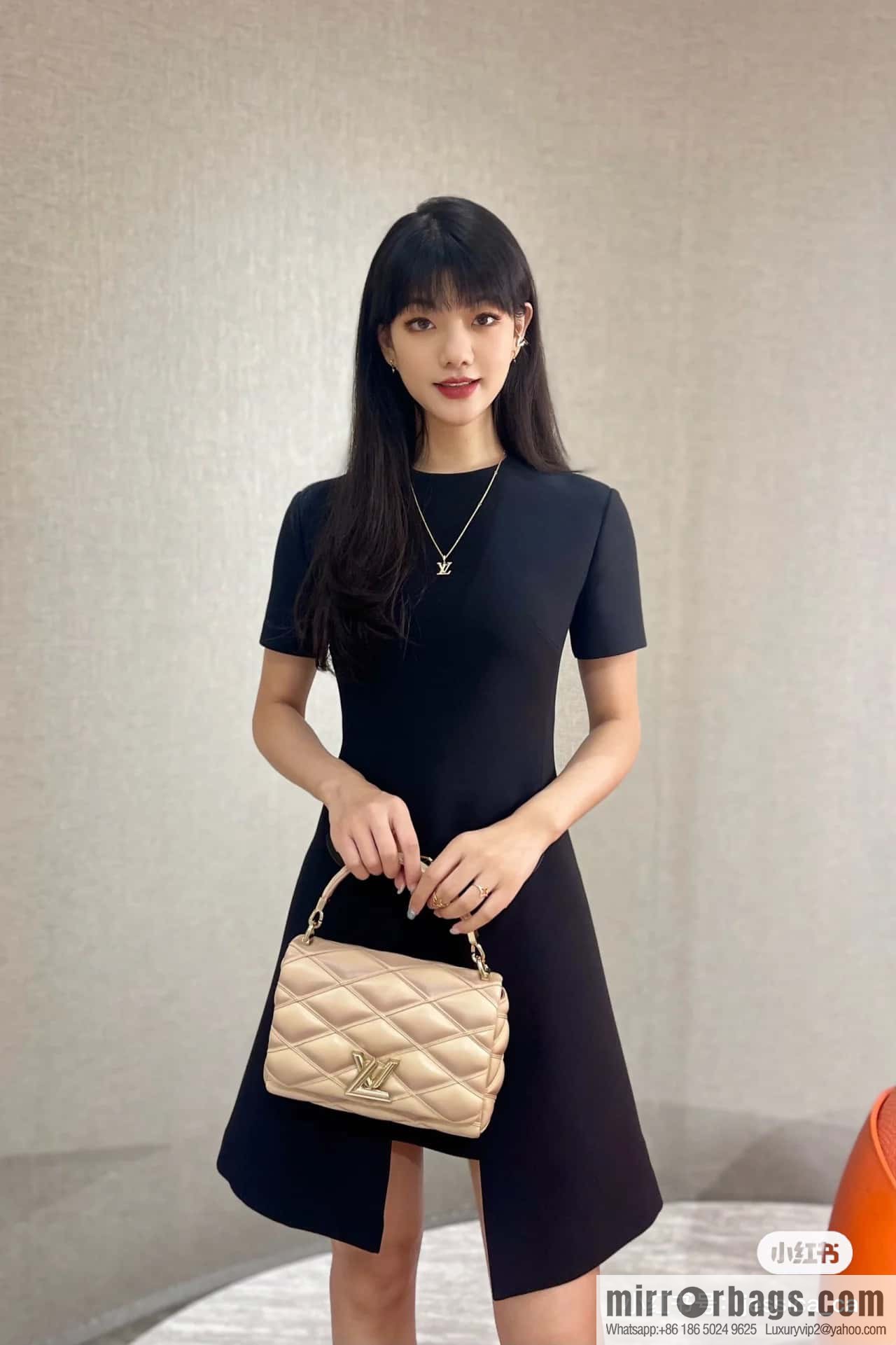 [Boutique‑grade] M22890 full leather rhombus chain bag series GO-14 Teist medium handbag M22891