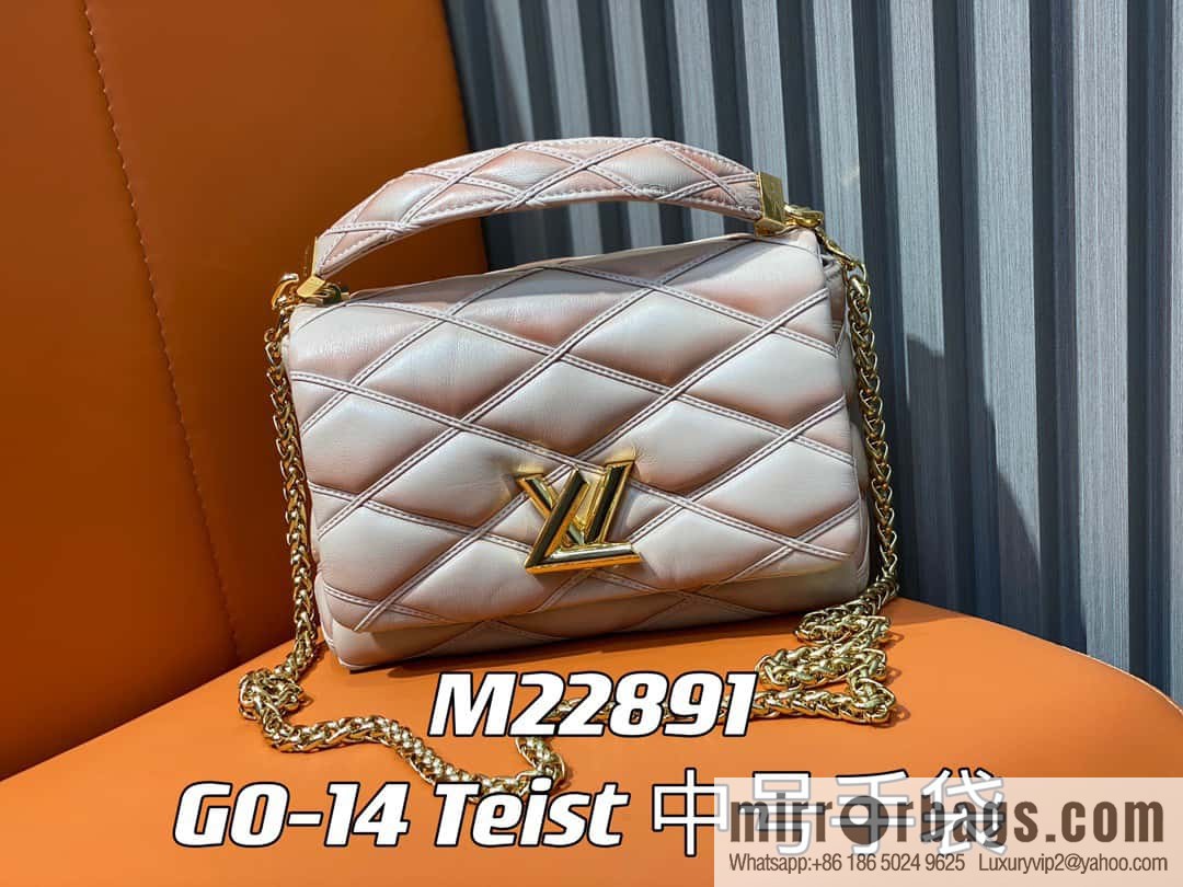 [Boutique‑grade] M22890 full leather rhombus chain bag series GO-14 Teist medium handbag M22891