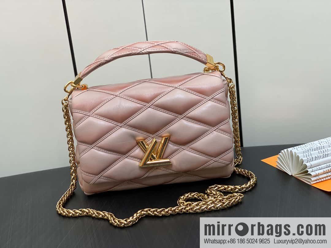 [Boutique‑grade] M22890 full leather rhombus chain bag series GO-14 Teist medium handbag M22891