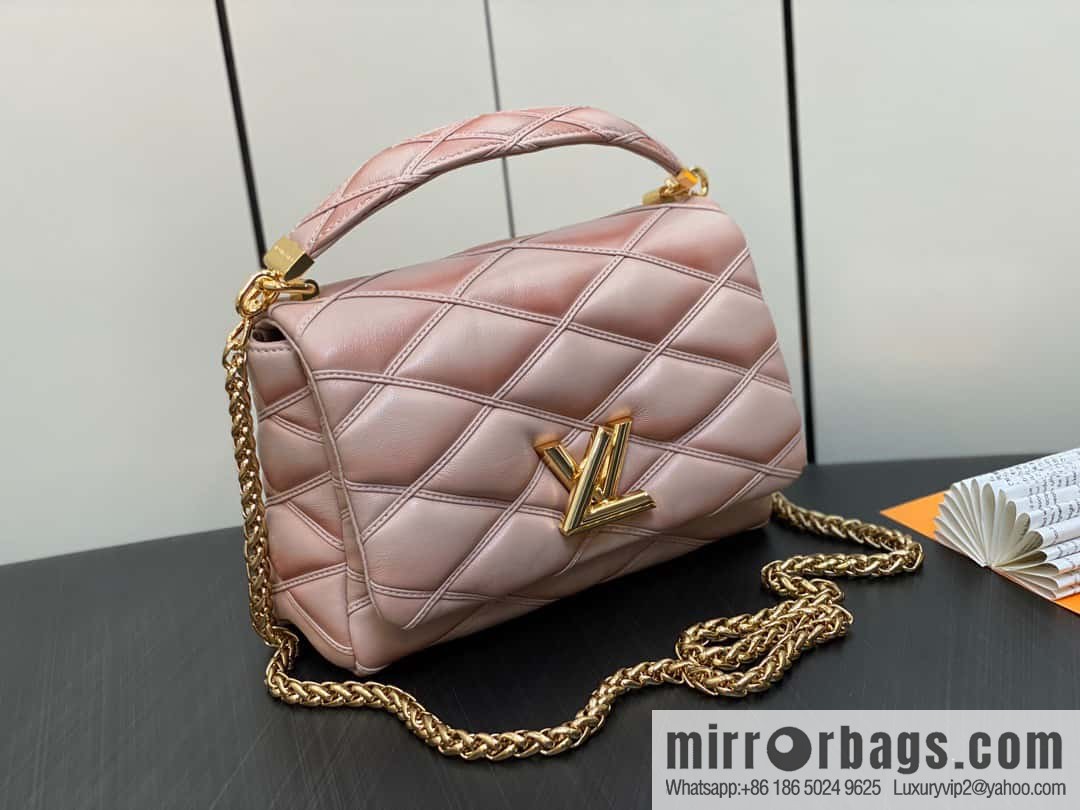 [Boutique‑grade] M22890 full leather rhombus chain bag series GO-14 Teist medium handbag M22891