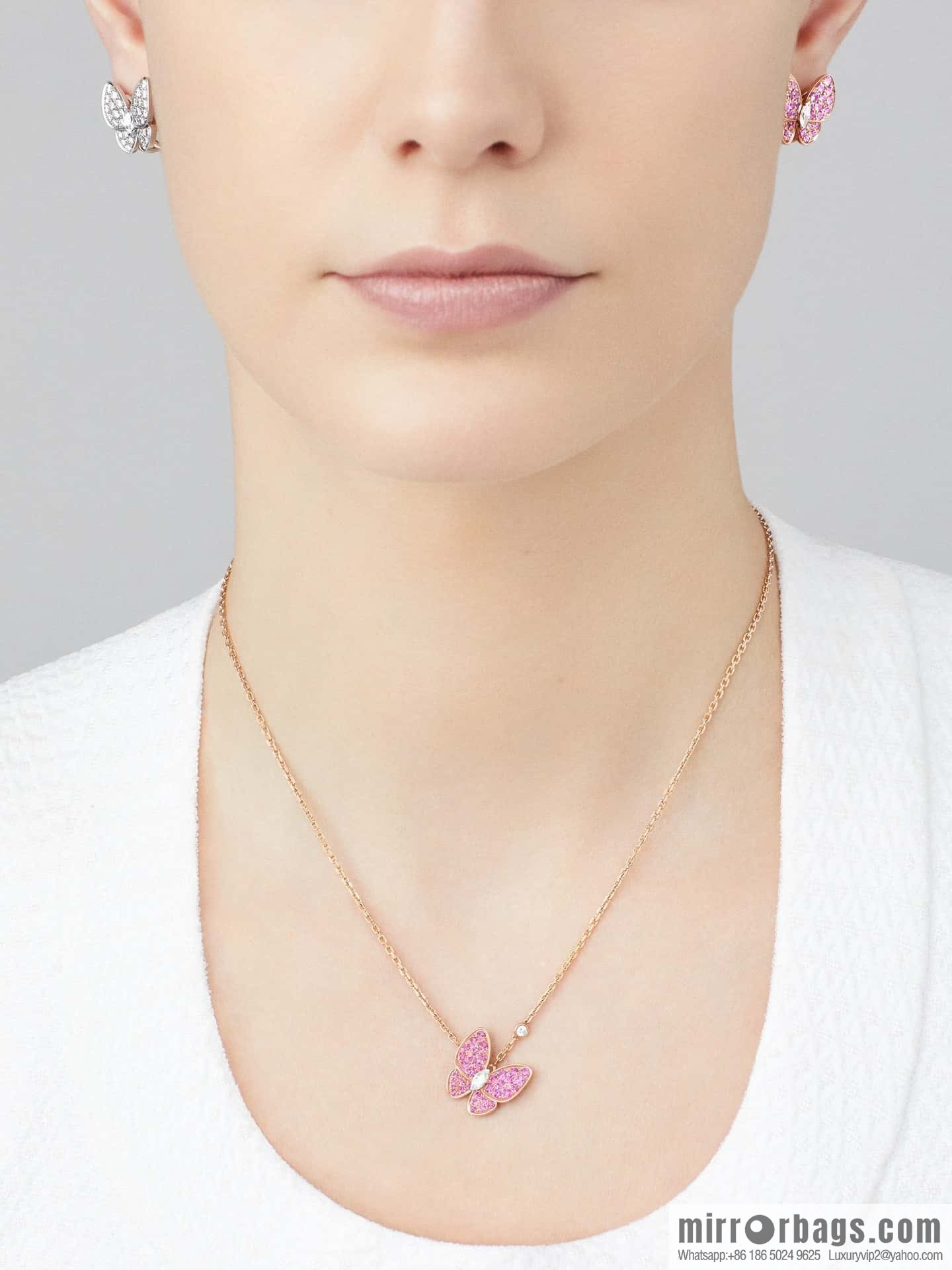 ❗️Classic ❗️ ☀️ Original ☀️ Van Cleef & Arpels Full Diamond Butterfly Necklace ☀️