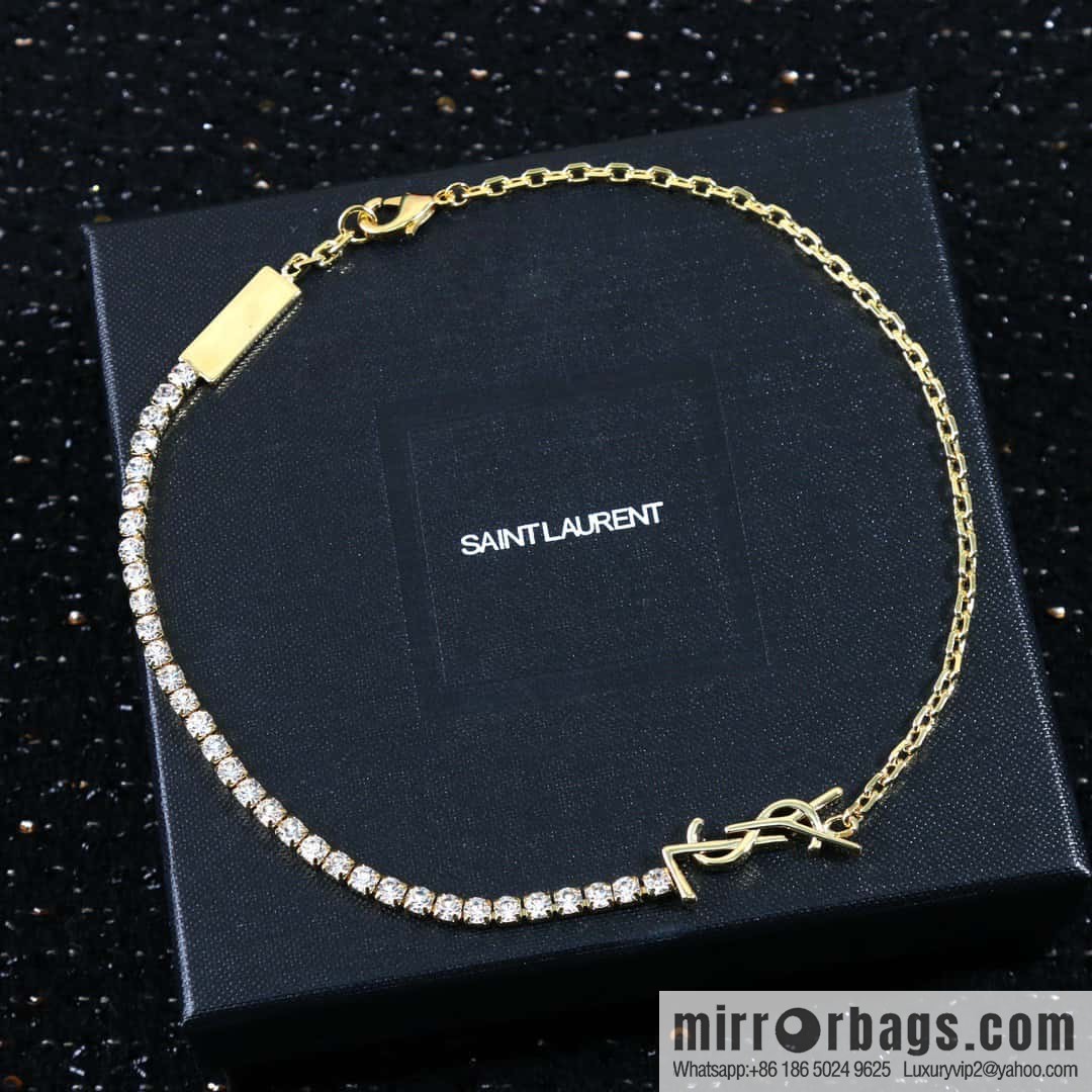 Saint Laurent Golden Diamond YSL Necklace