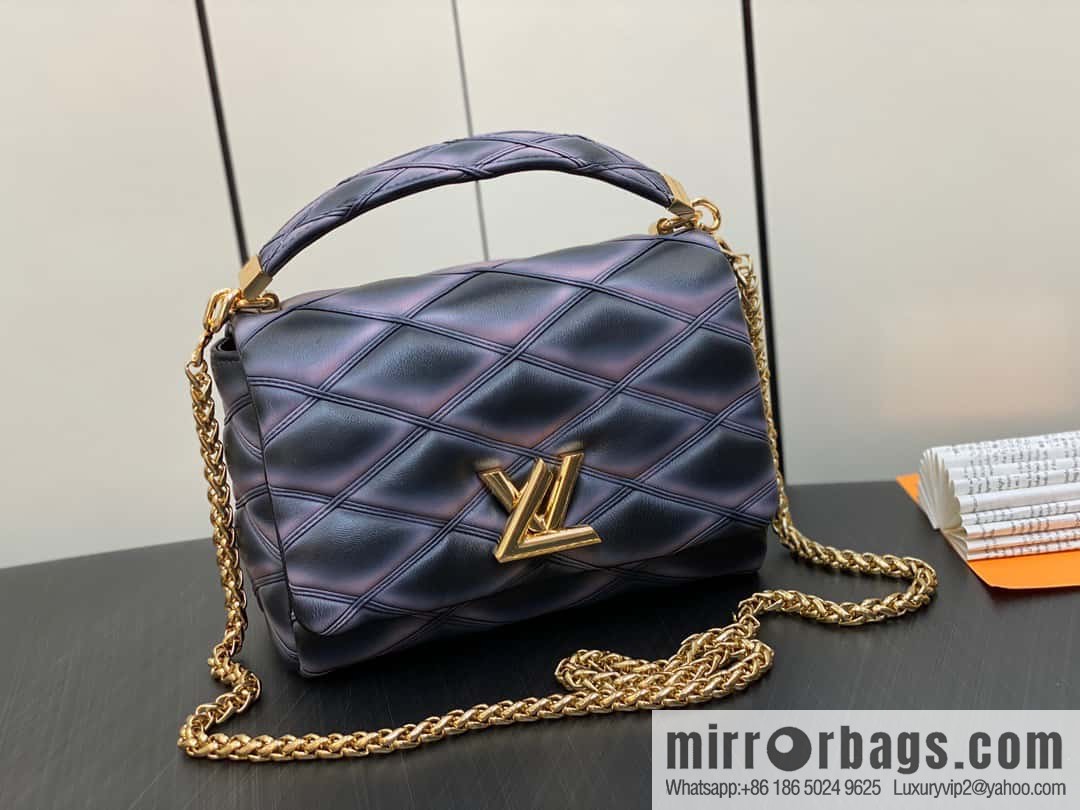 [Boutique‑grade] M22890 full leather rhombus chain bag series GO-14 Teist medium handbag M22891