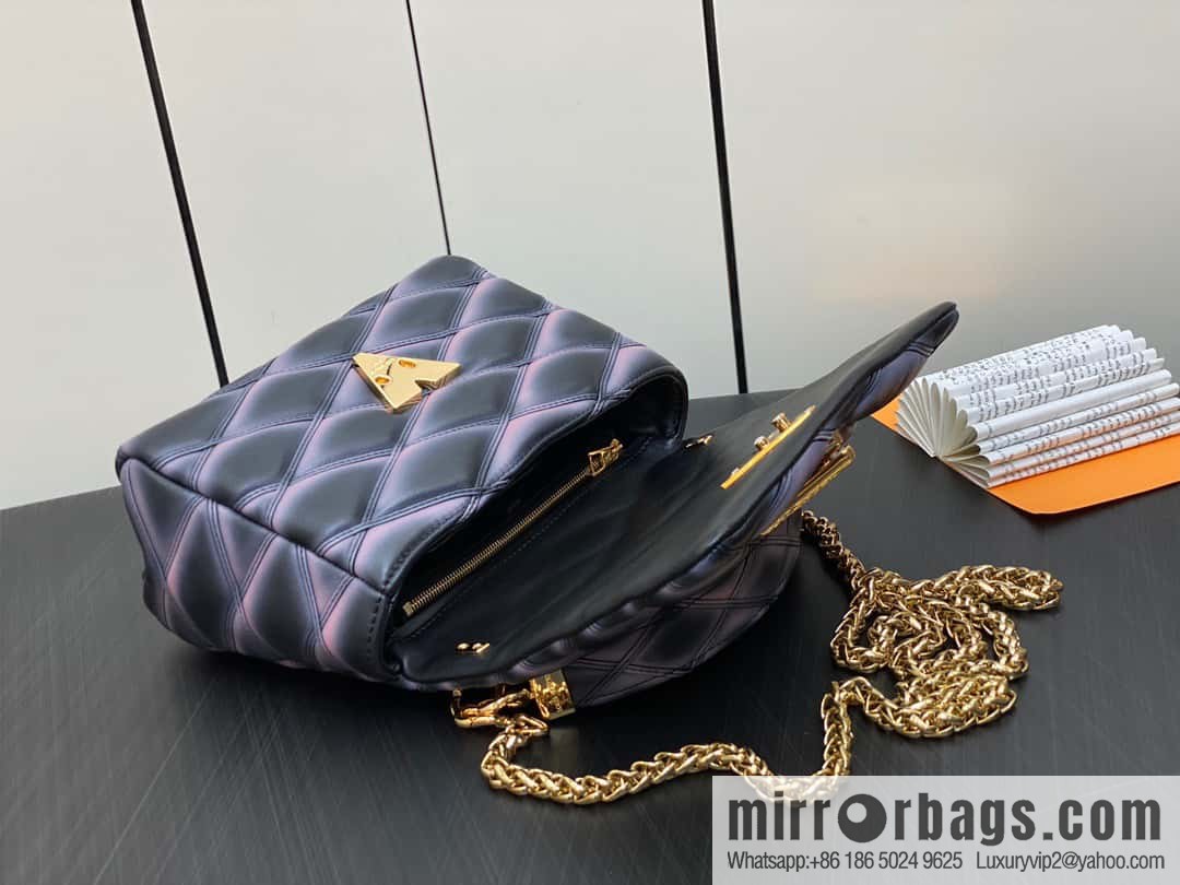 [Boutique‑grade] M22890 full leather rhombus chain bag series GO-14 Teist medium handbag M22891