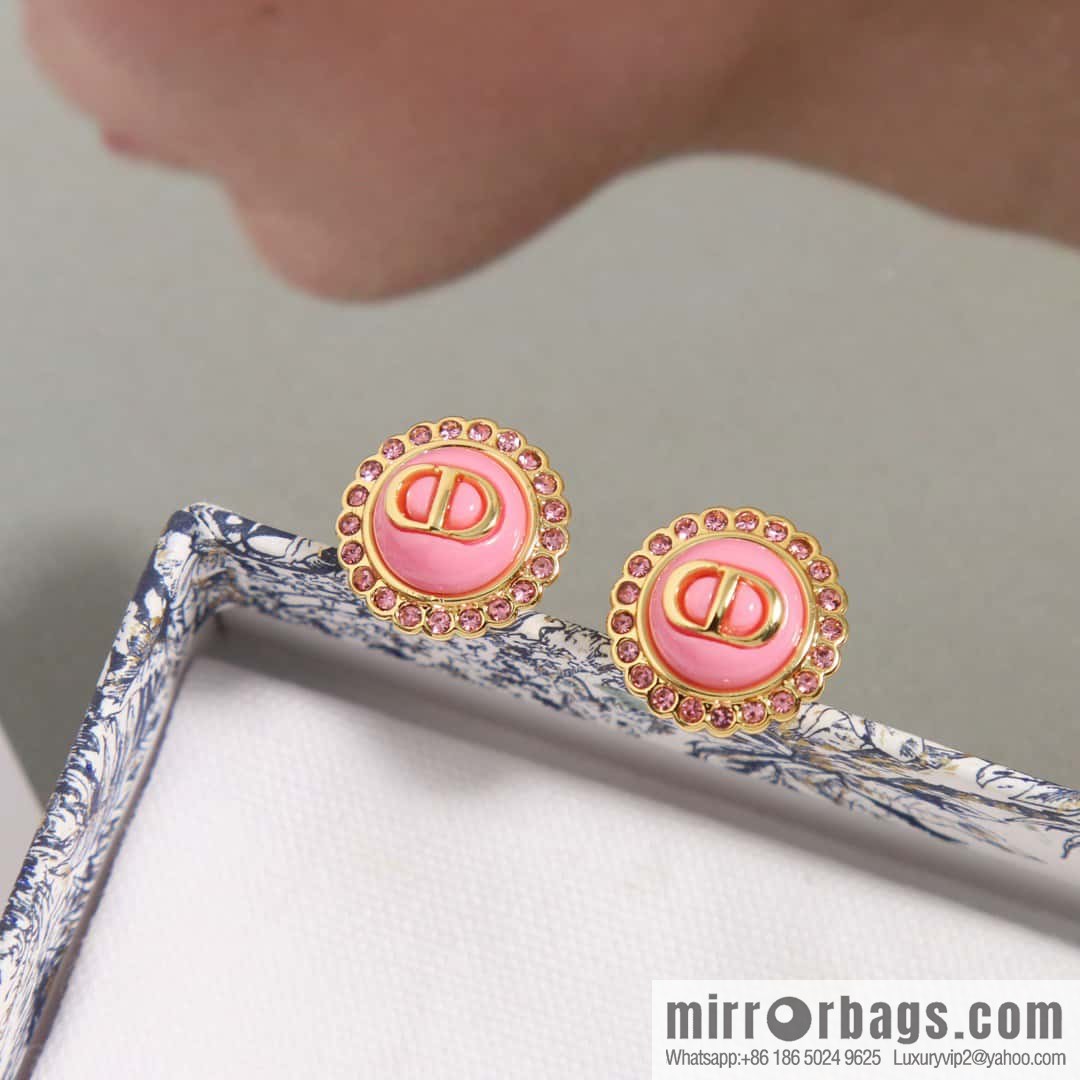 New ☑️ DIOR pink CD stud earrings