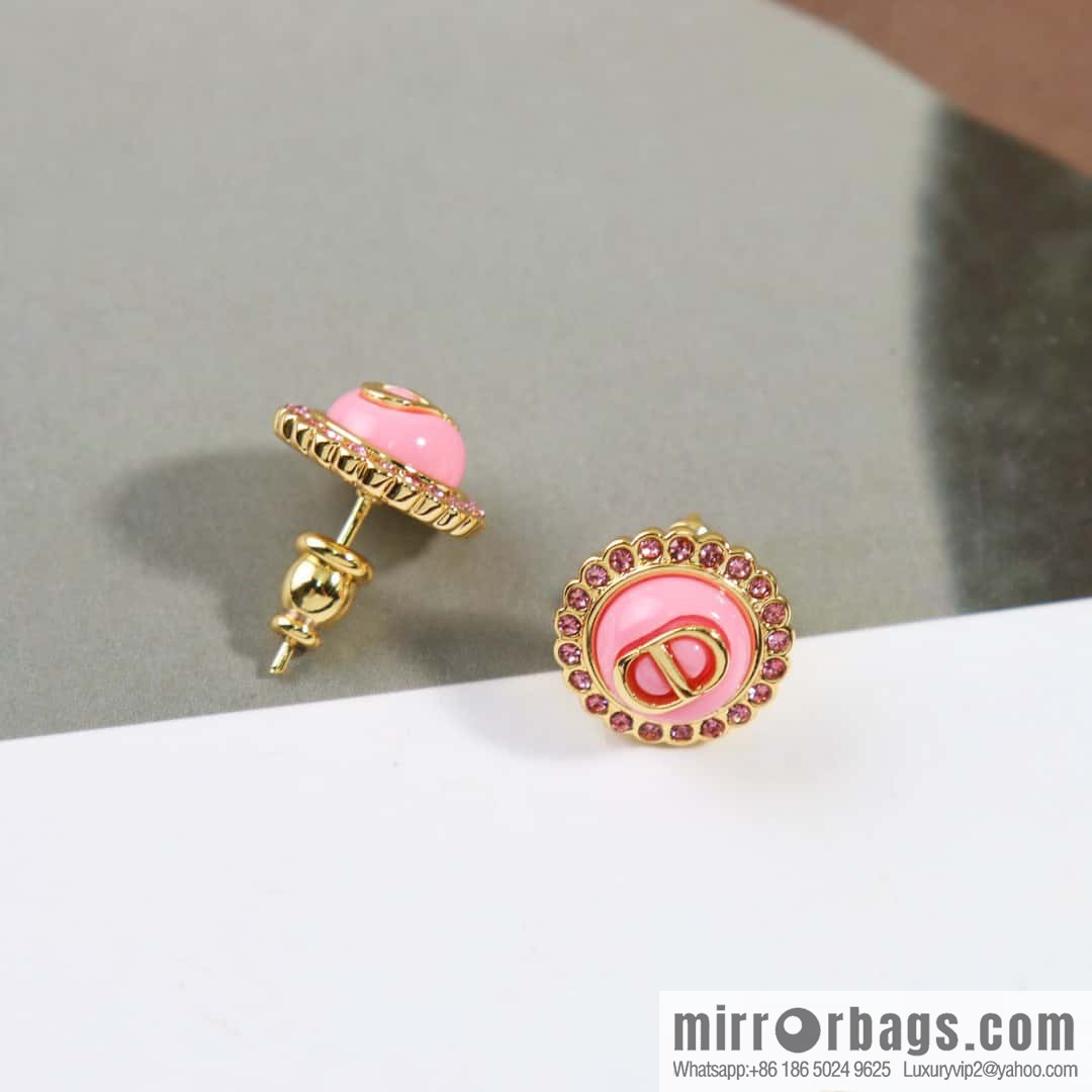 New ☑️ DIOR pink CD stud earrings