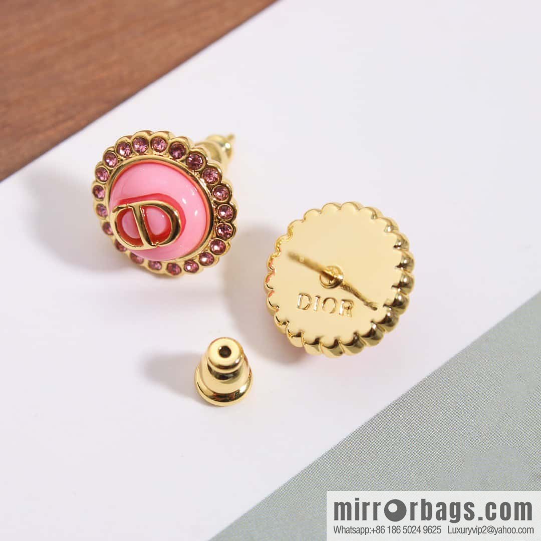 New ☑️ DIOR pink CD stud earrings