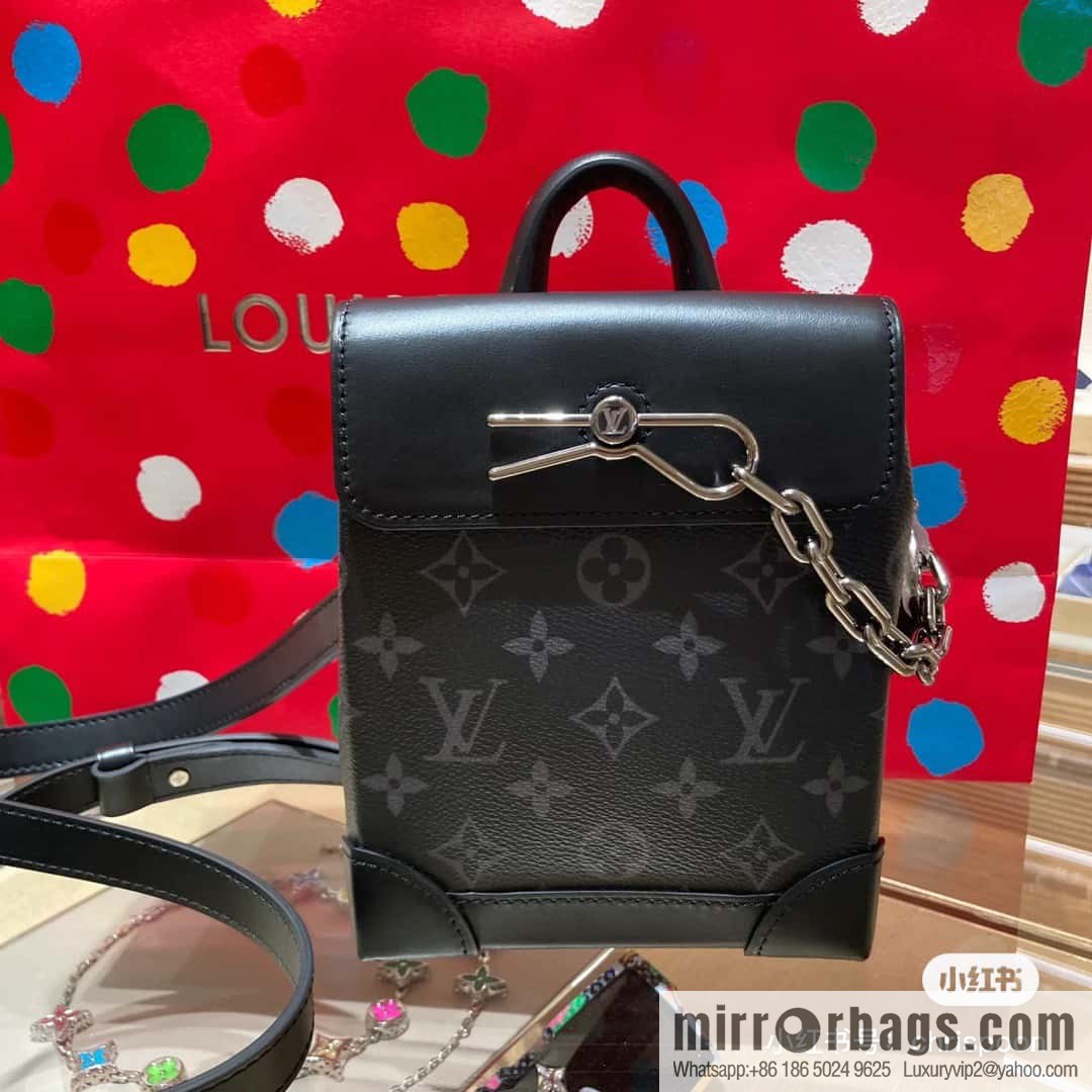 [Boutique‑grade] M82774 black flower, men's bag mini schoolbag series, new NANO STEAMER handbag in autumn and winter