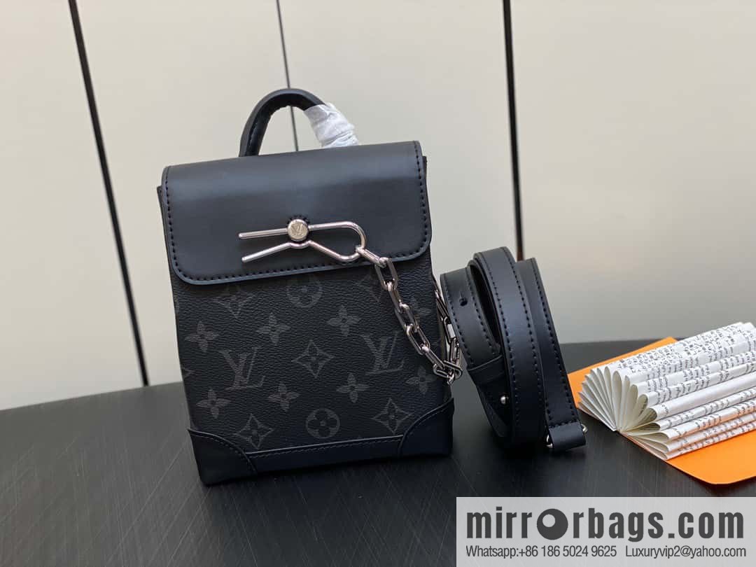 [Boutique‑grade] M82774 black flower, men's bag mini schoolbag series, new NANO STEAMER handbag in autumn and winter