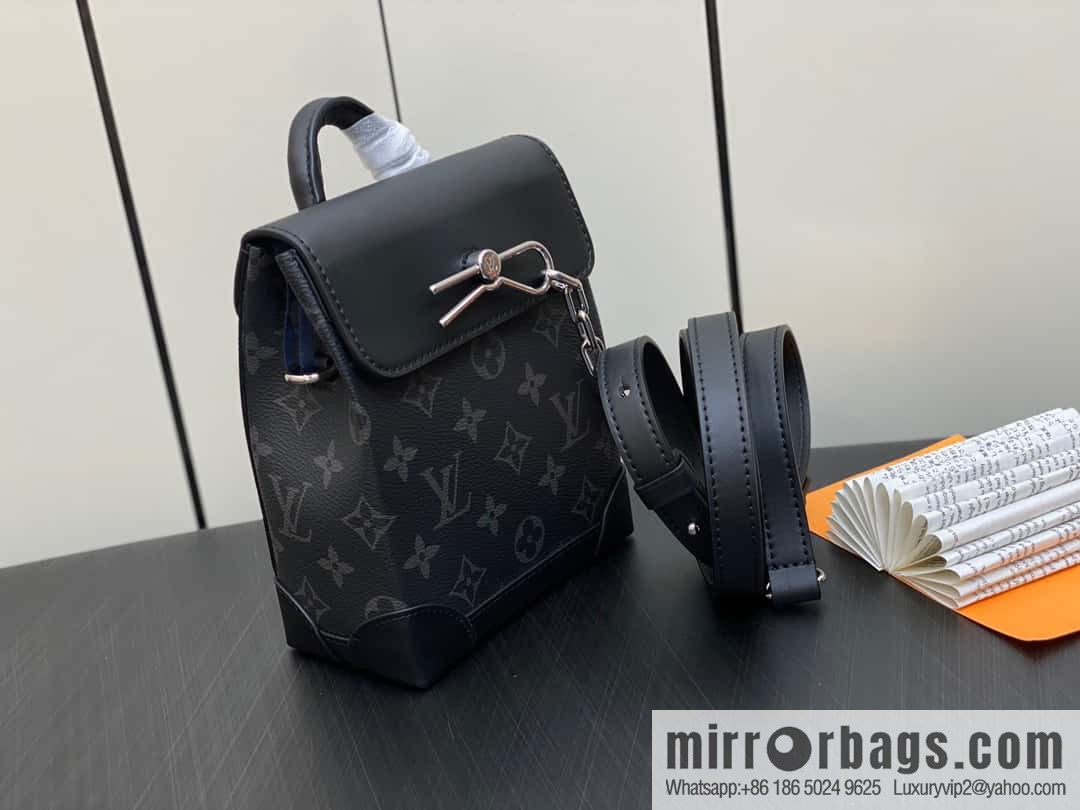 [Boutique‑grade] M82774 black flower, men's bag mini schoolbag series, new NANO STEAMER handbag in autumn and winter