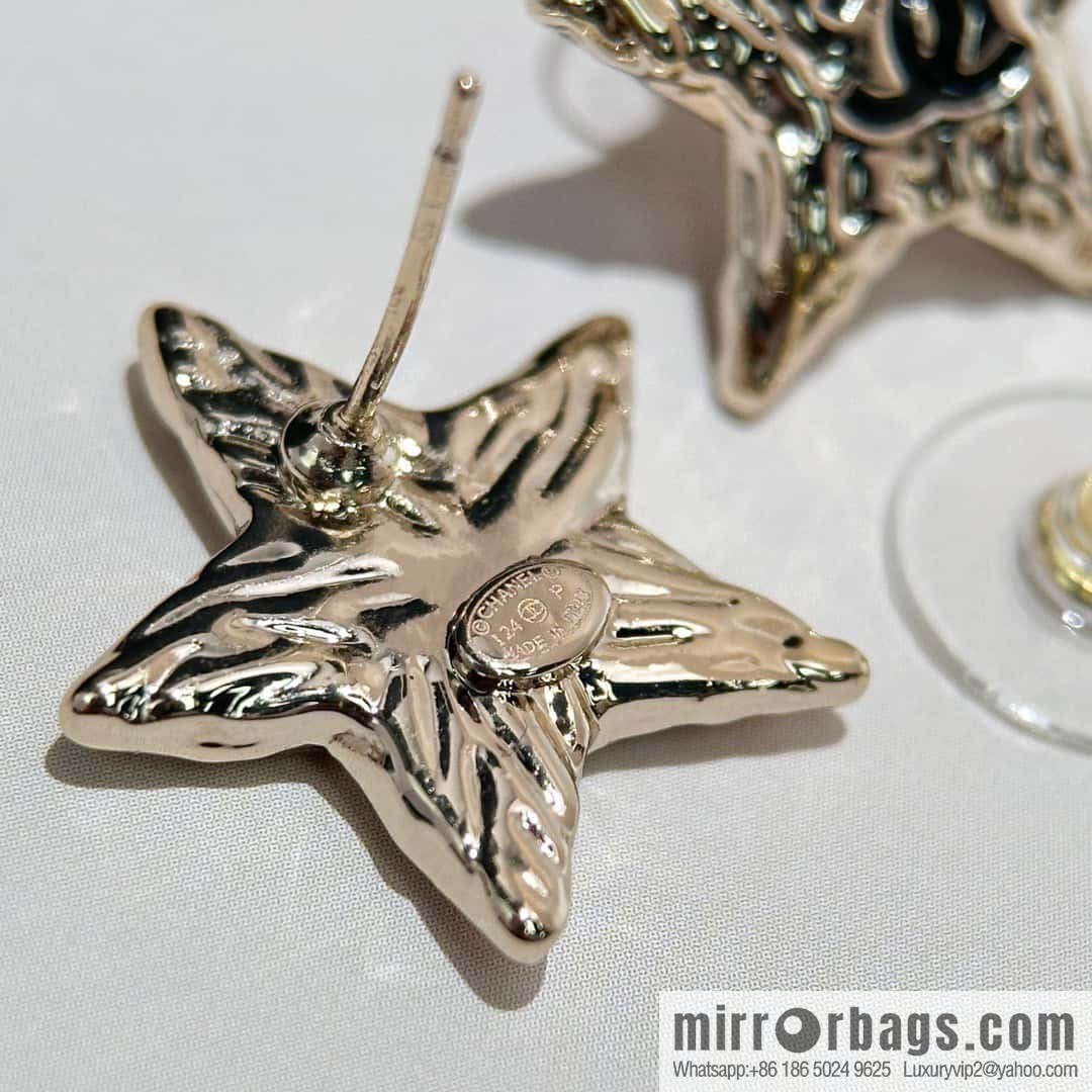 ❗️New ❗️☀️ new ☑️ chanel c1 double c pentagram ⭐ star stud earrings ☀️