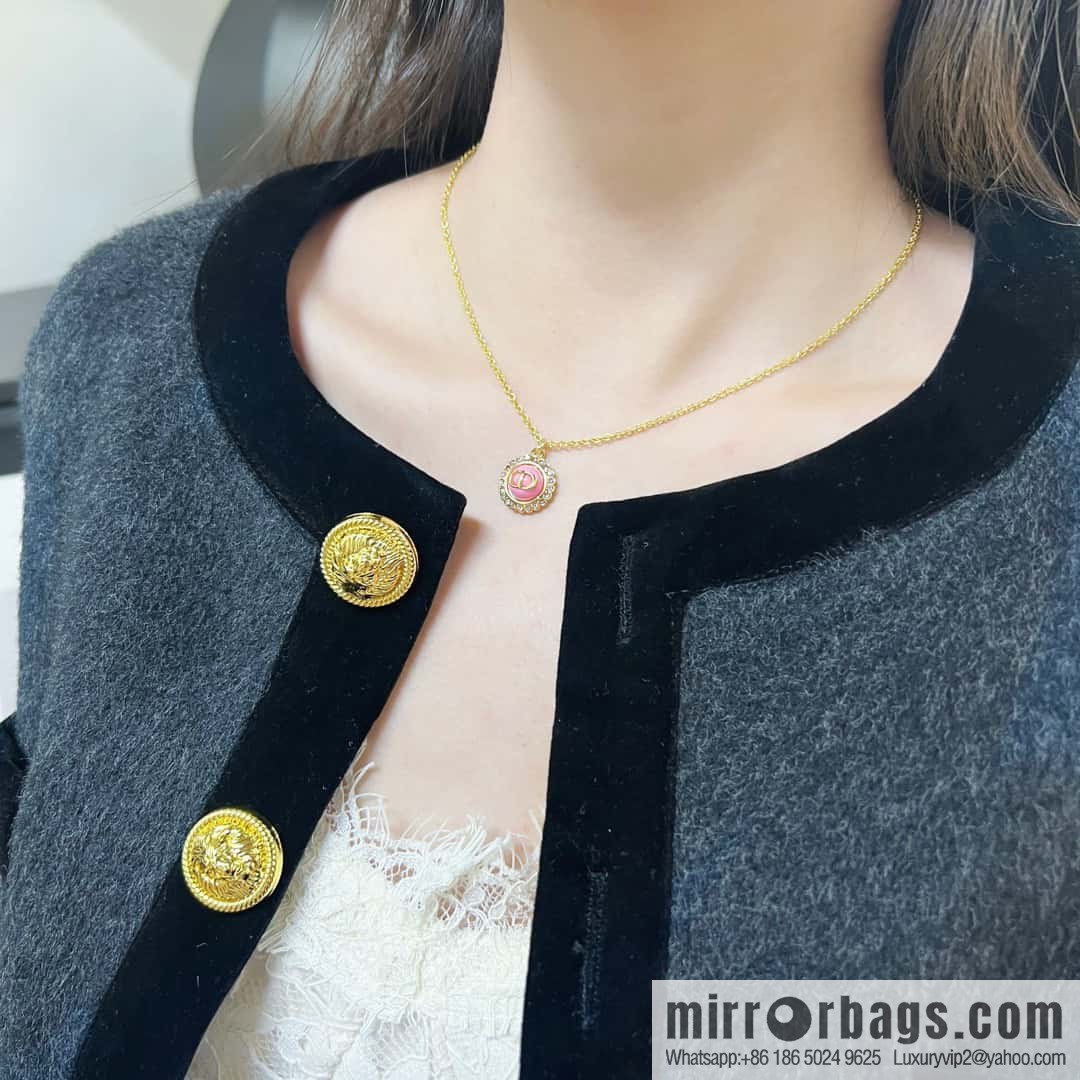 New ☑️ DIOR black pink CD necklace