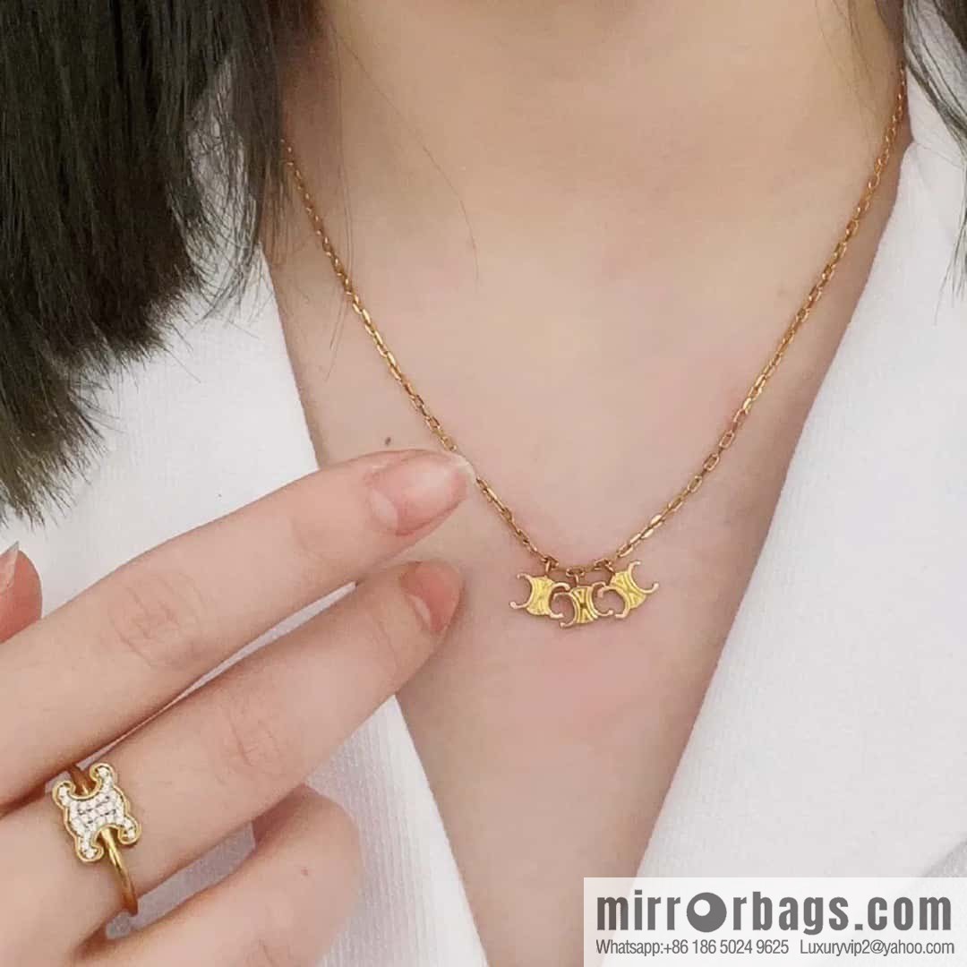 New Celine tassel gold letter necklace