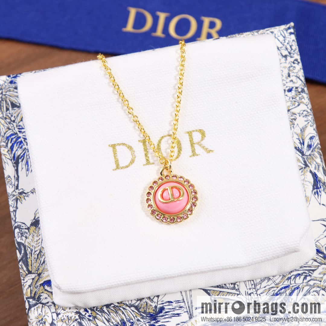 New ☑️ DIOR black pink CD necklace