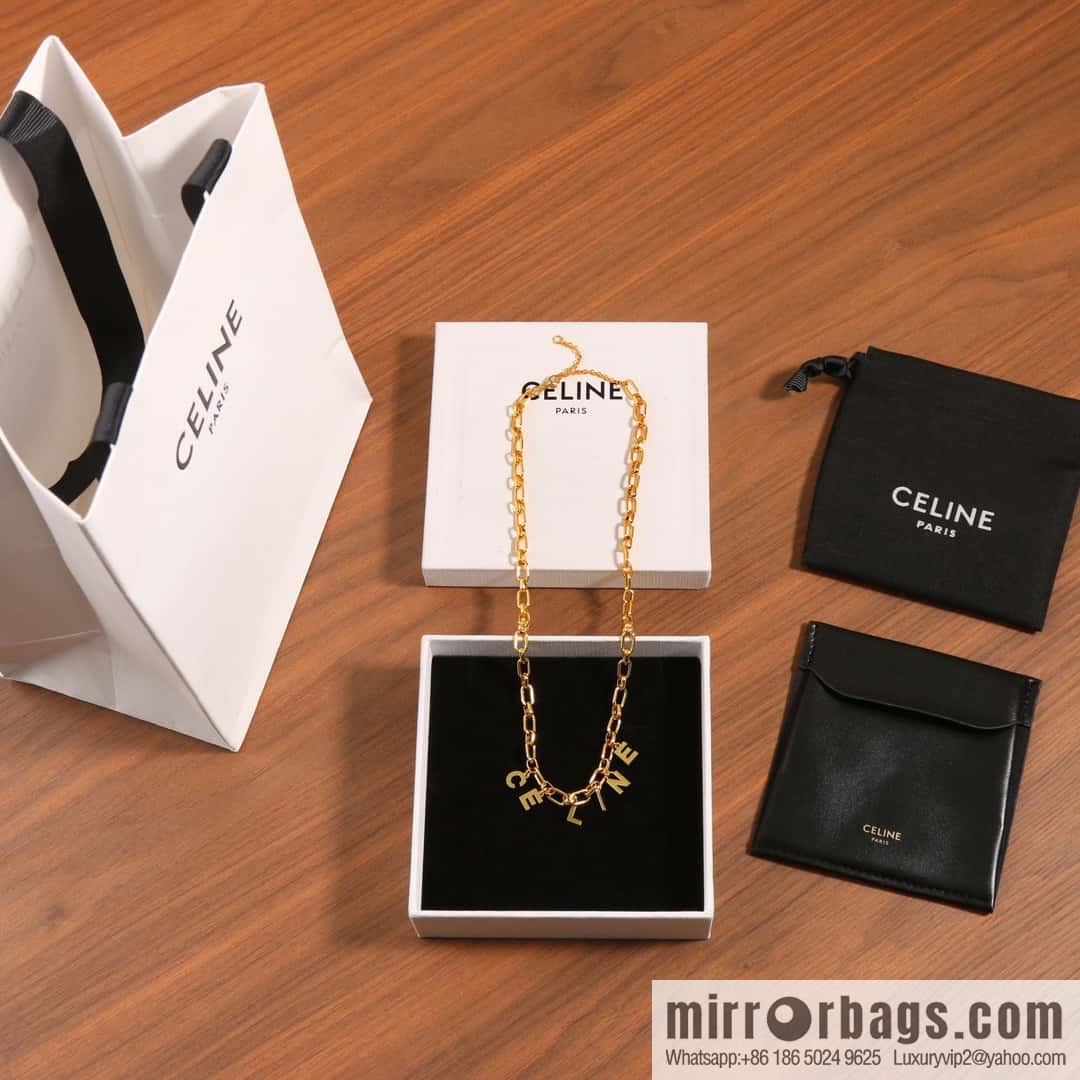 New Celine tassel gold letter necklace