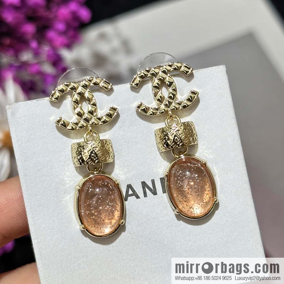 ❗️New ❗️ ☀️ new ☑️ Chanel c3 double c rhombus powder gem stud earrings ☀️