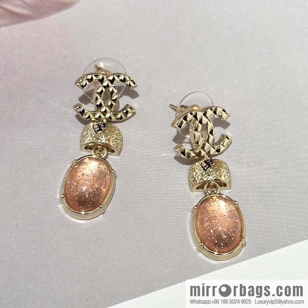 ❗️New ❗️ ☀️ new ☑️ Chanel c3 double c rhombus powder gem stud earrings ☀️