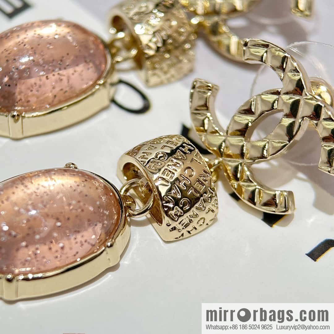 ❗️New ❗️ ☀️ new ☑️ Chanel c3 double c rhombus powder gem stud earrings ☀️