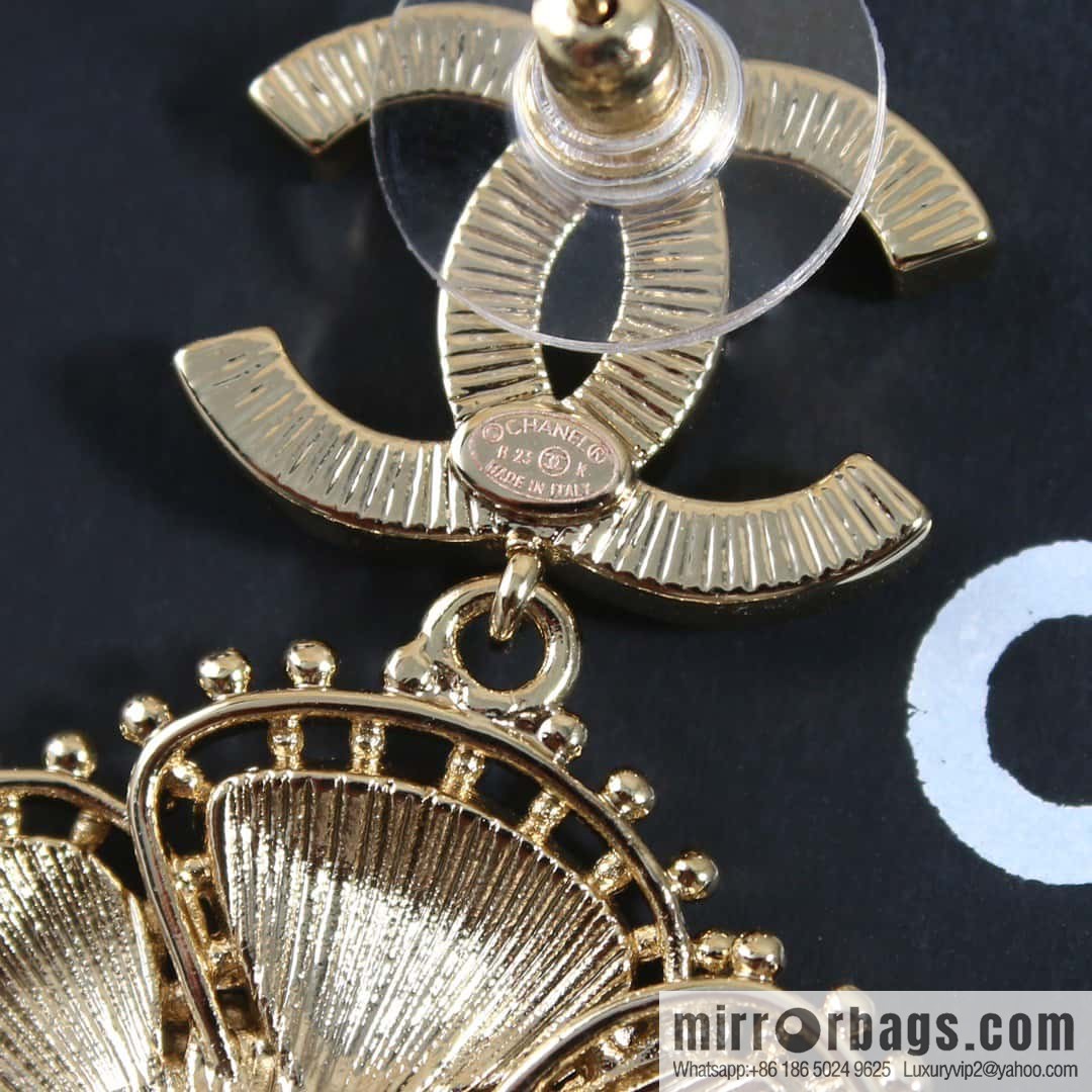 ☀️New ☑️ chanel c2 double c pink black camellia earrings