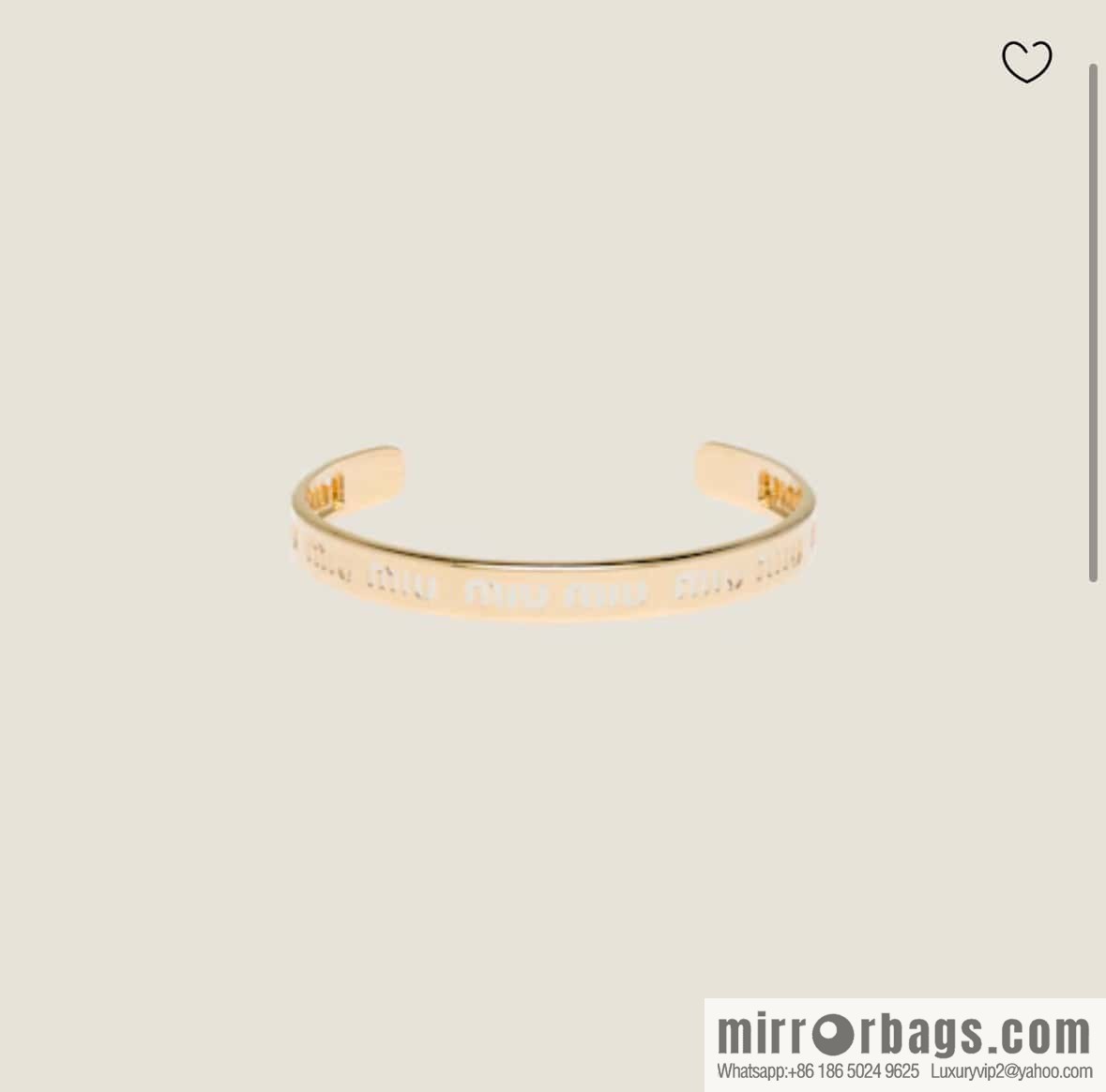 MIU MIU Miu Miu Gold Hollow Letter Bracelet Bracelet
