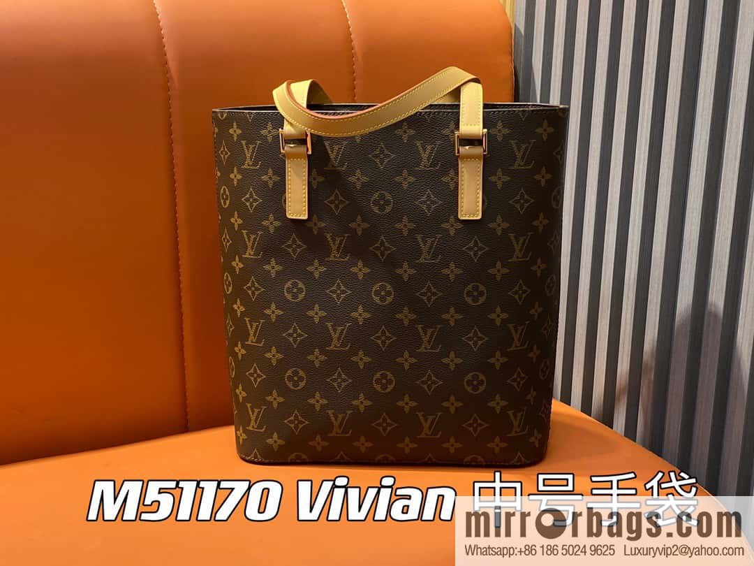 [Boutique‑grade] M51170 monogram yellow leather, medieval bag series M51170 51172 Vivian Cc vegetable basket out of print medieval bag Vivian