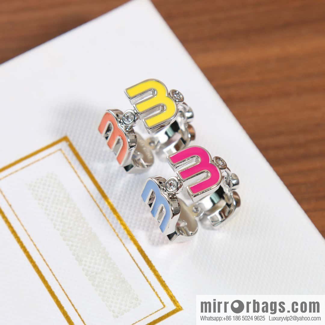 MIU MIU Miu Miu Rainbow M Letter Stud Earrings