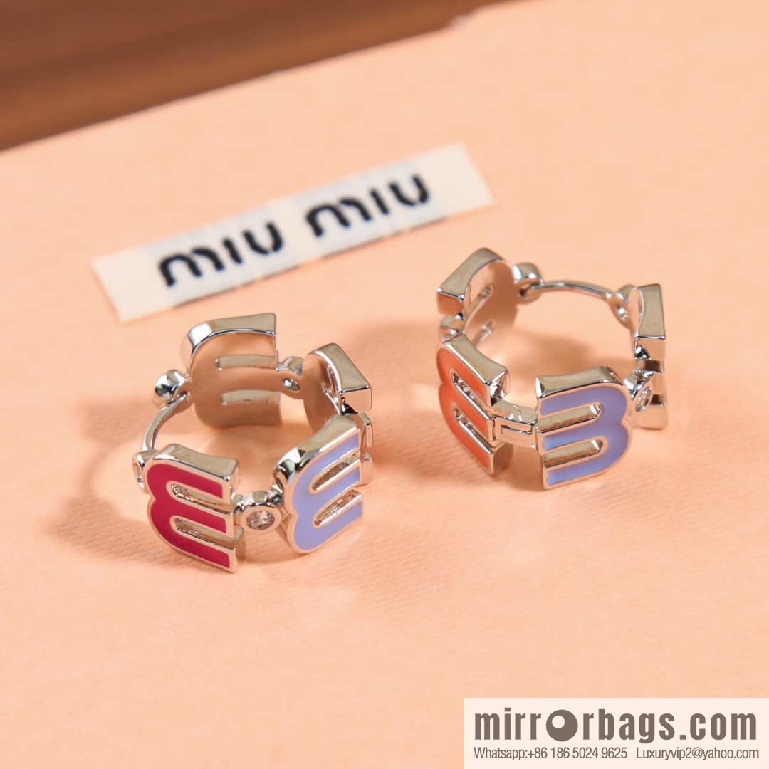MIU MIU Miu Miu Rainbow M Letter Stud Earrings