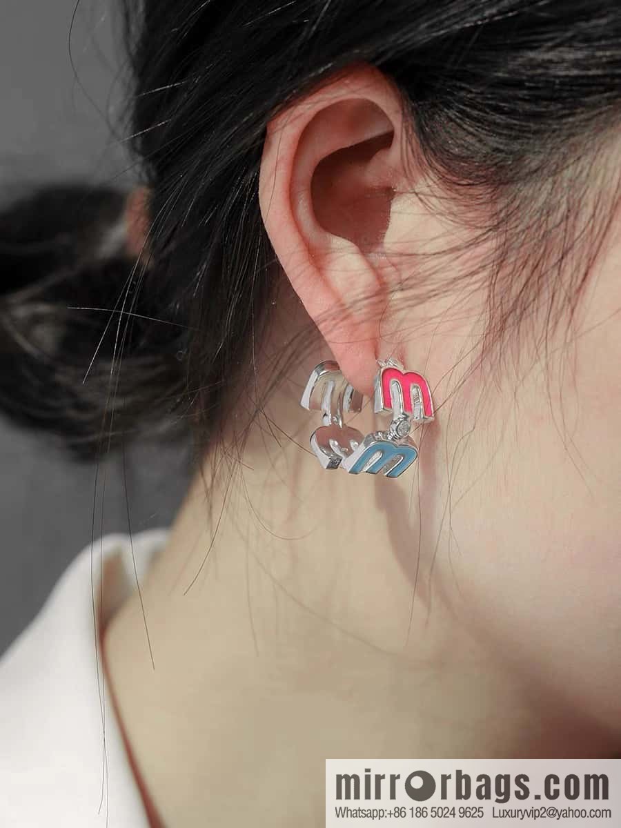 MIU MIU Miu Miu Rainbow M Letter Stud Earrings