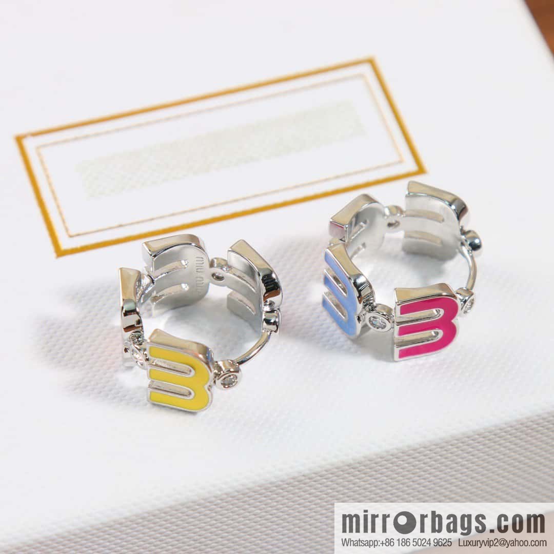 MIU MIU Miu Miu Rainbow M Letter Stud Earrings