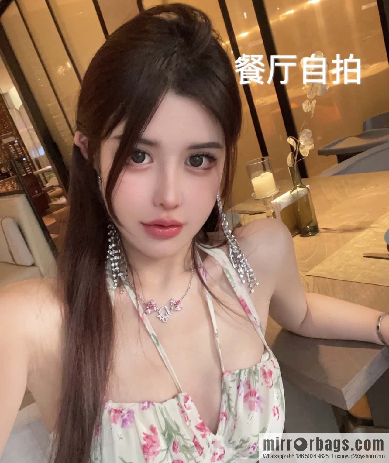 New Dior Flower Fairy Pink Diamond Necklace