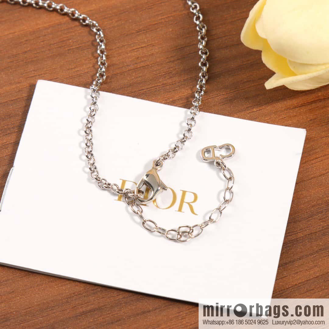 New Dior Flower Fairy Pink Diamond Necklace