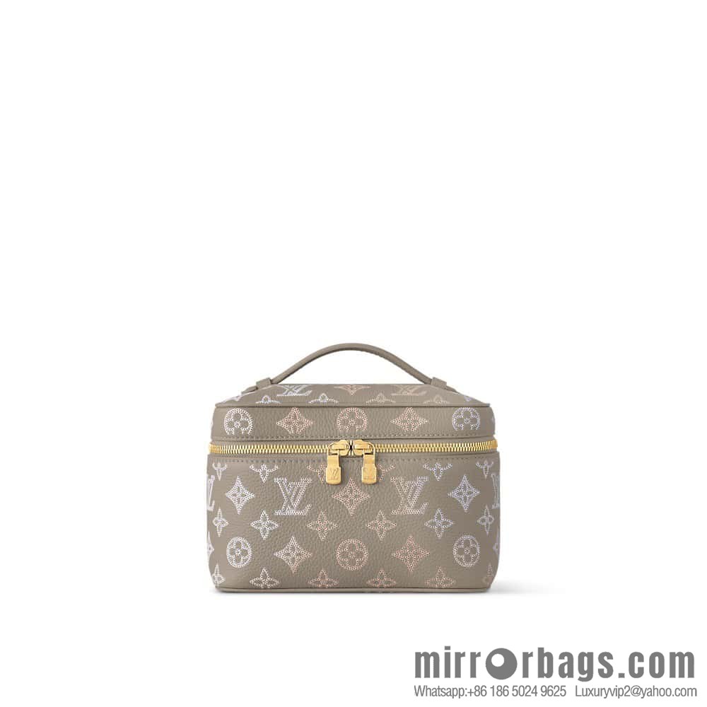 [Boutique‑grade] M23550 light gray full leather pouch series NICE mini pouch M44495 gray (cut-out)